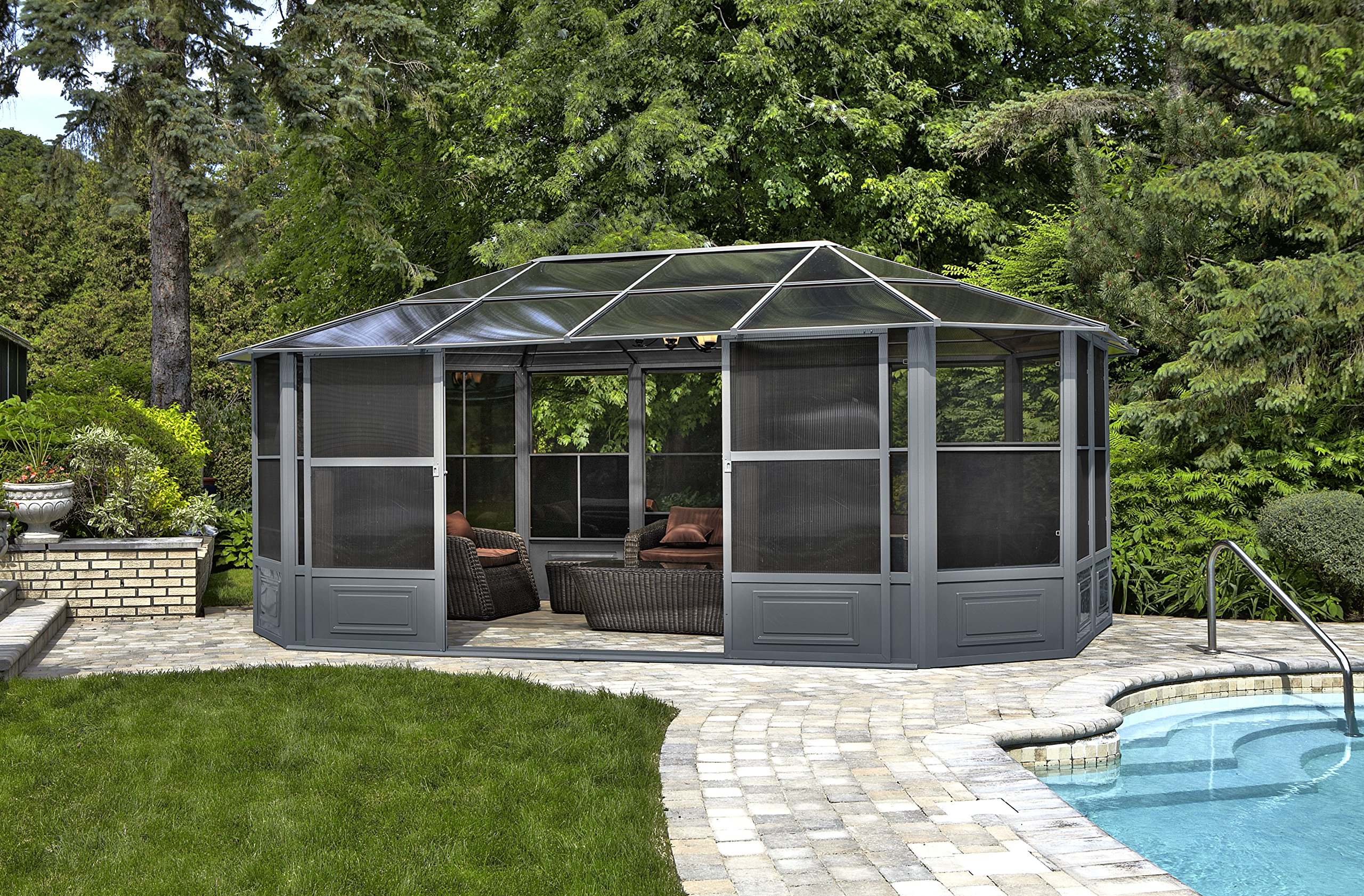 【Home&Garden】Florence Solarium 12 Ft. x 18 Ft. in Slate