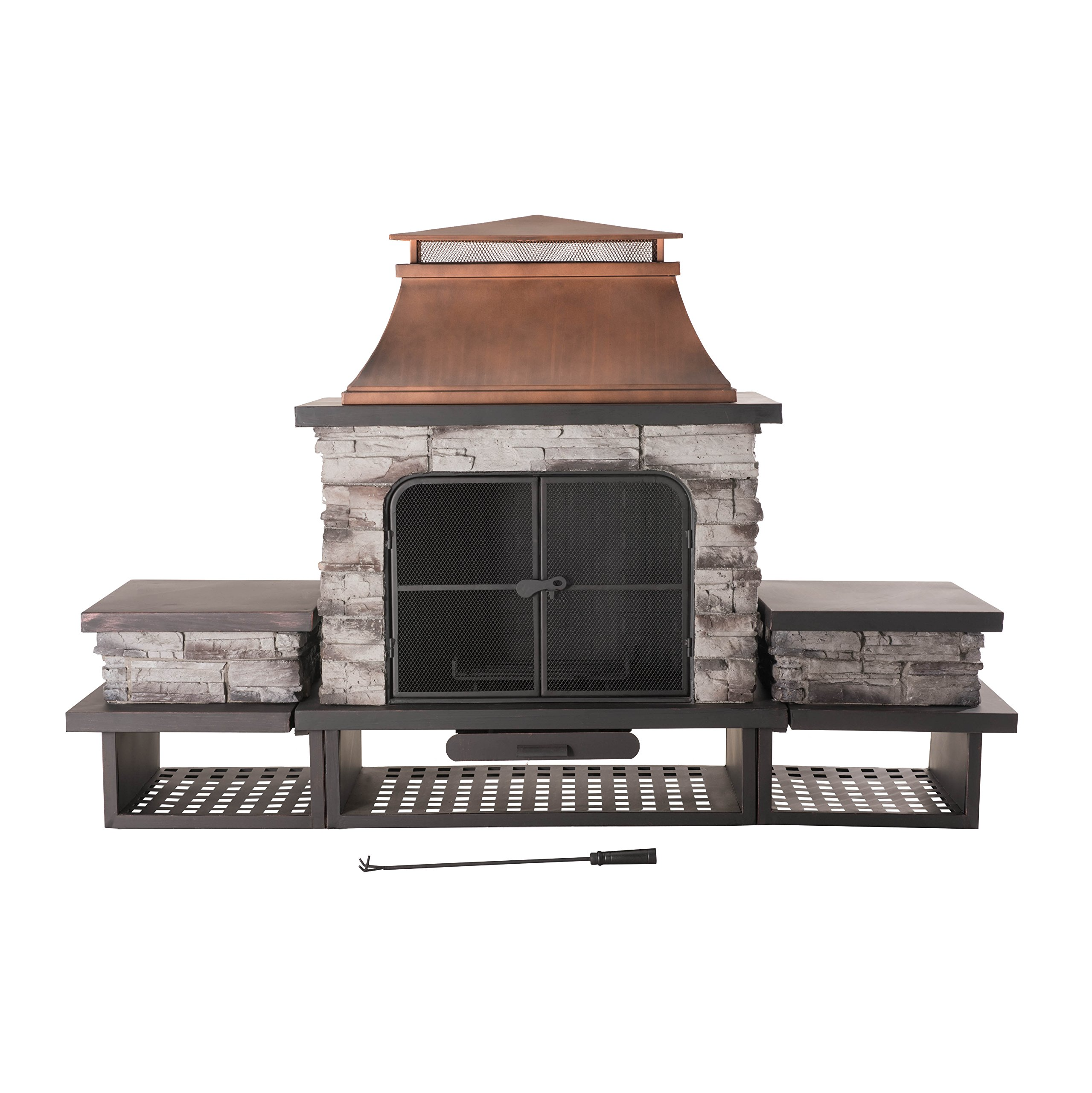 【Home&Garden】Bel Aire Fireplace Large with Two Table-Flats