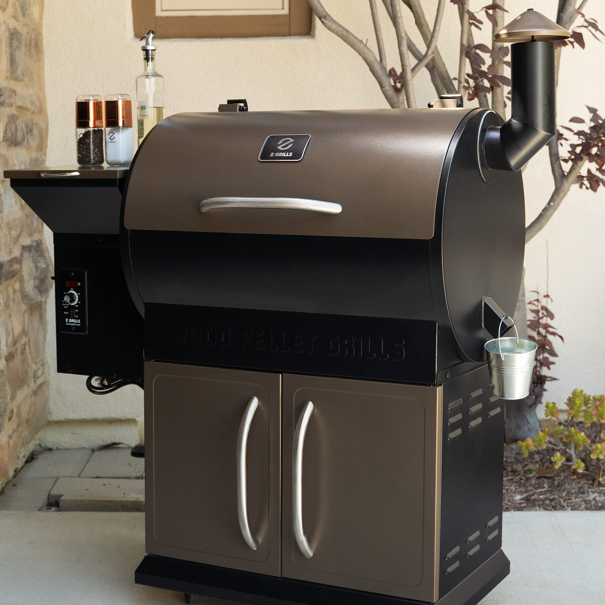 【Appliances】Wood Pellet Grill Smoker with Digital Controls, Cover, 700 sq. in. Cooking Area for Outdoor BBQ