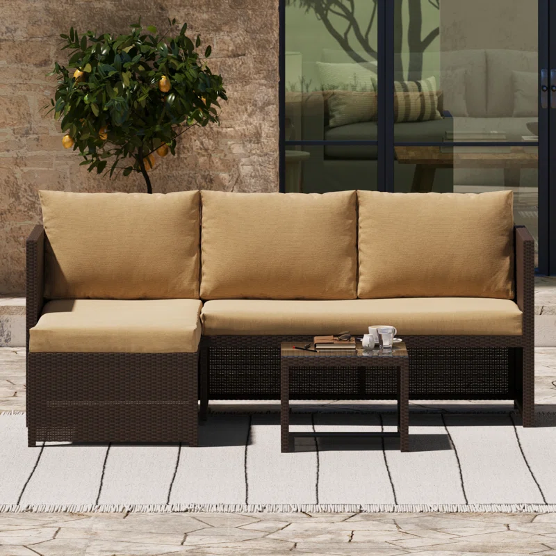 Hiltraud Wicker 3 - Person Seating Group with Cushions  Hiltraud Wicker 3 - Person Seating Group with Cushions  Hiltraud Wicker 3 - Person Seating Group with Cushions  Hiltraud Wicker 3 - Person Seating Group with Cushions  Hiltraud Wicker 3 - Person