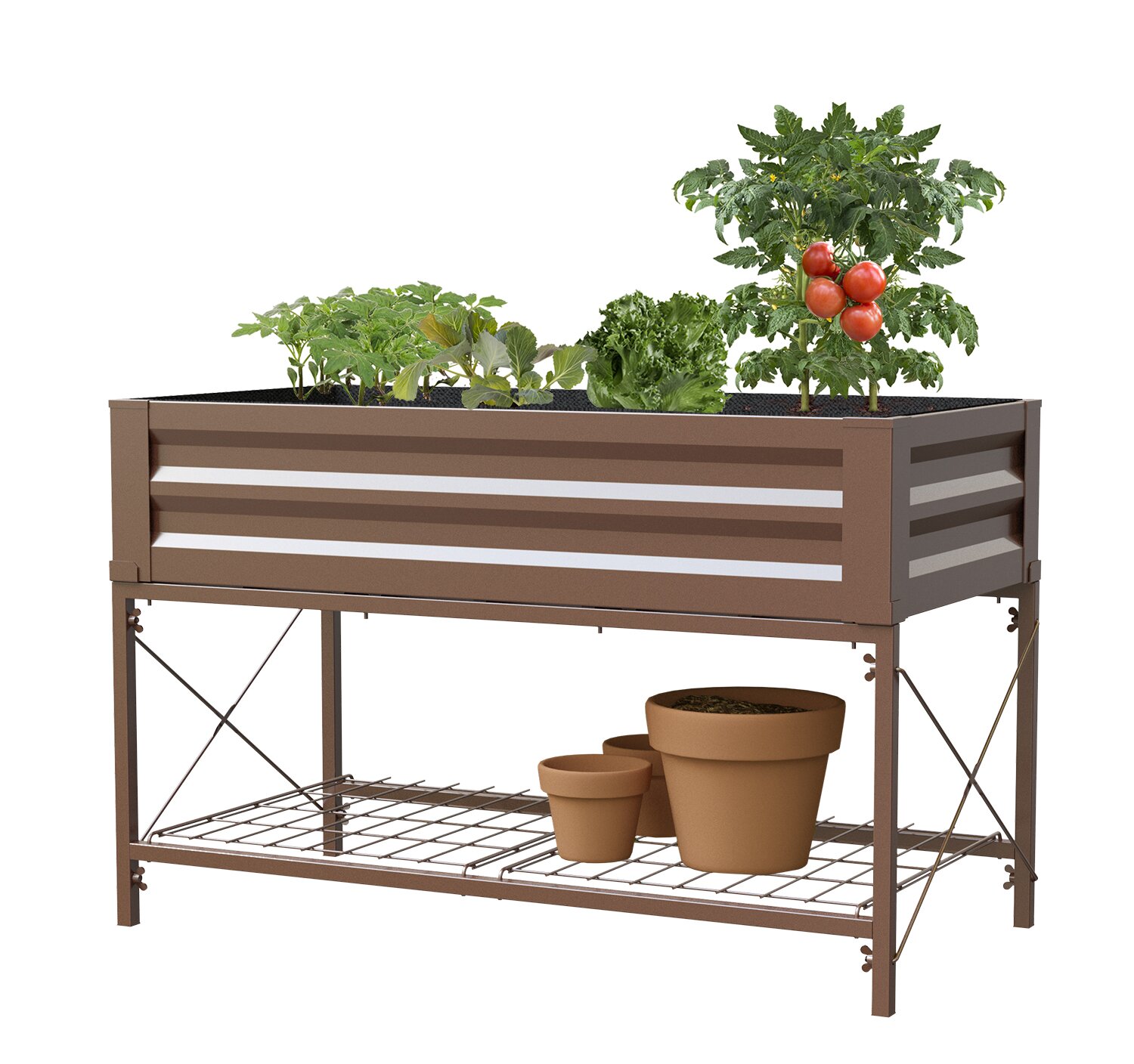 【Home&Garden】Makenna Steel Elevated Planter