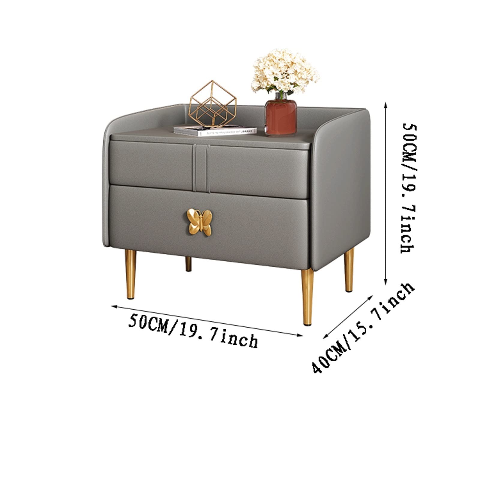 【Furniture】Night Stand with Storage Shelf Country Farmhouse Nightstand Wooden Cabinet Drawer Organizer Bedroom