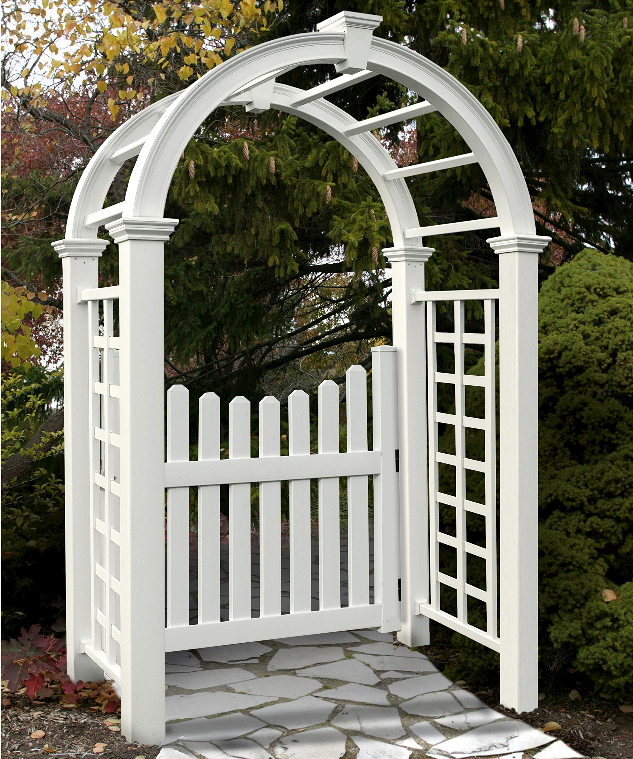 【Home&Garden】New England Nantucket Deluxe Arbor and Cottage Picket Gate