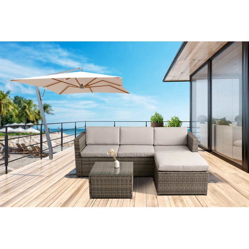 Talysha Polyethylene (PE) Wicker 4 - Person Seating Group with Cushions