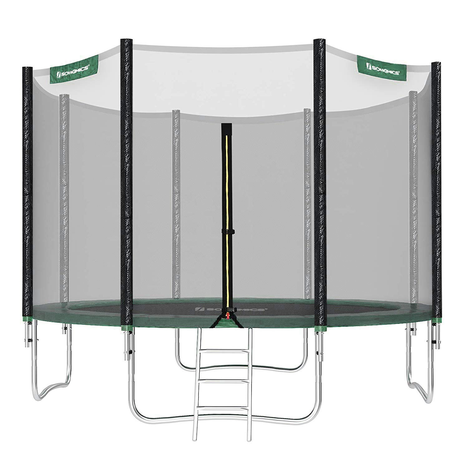 【Baby&Kids】Trampoline, 12 ft Round Trampoline for the Garden with Ladder, Safety Net Enclosure