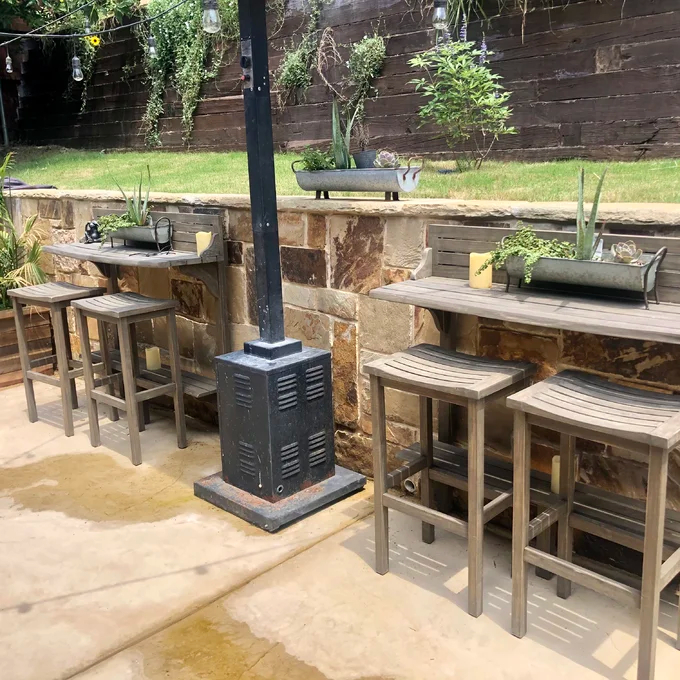 【Home&Garden】Bushnell Bar Set with Solid Wood Outer Material