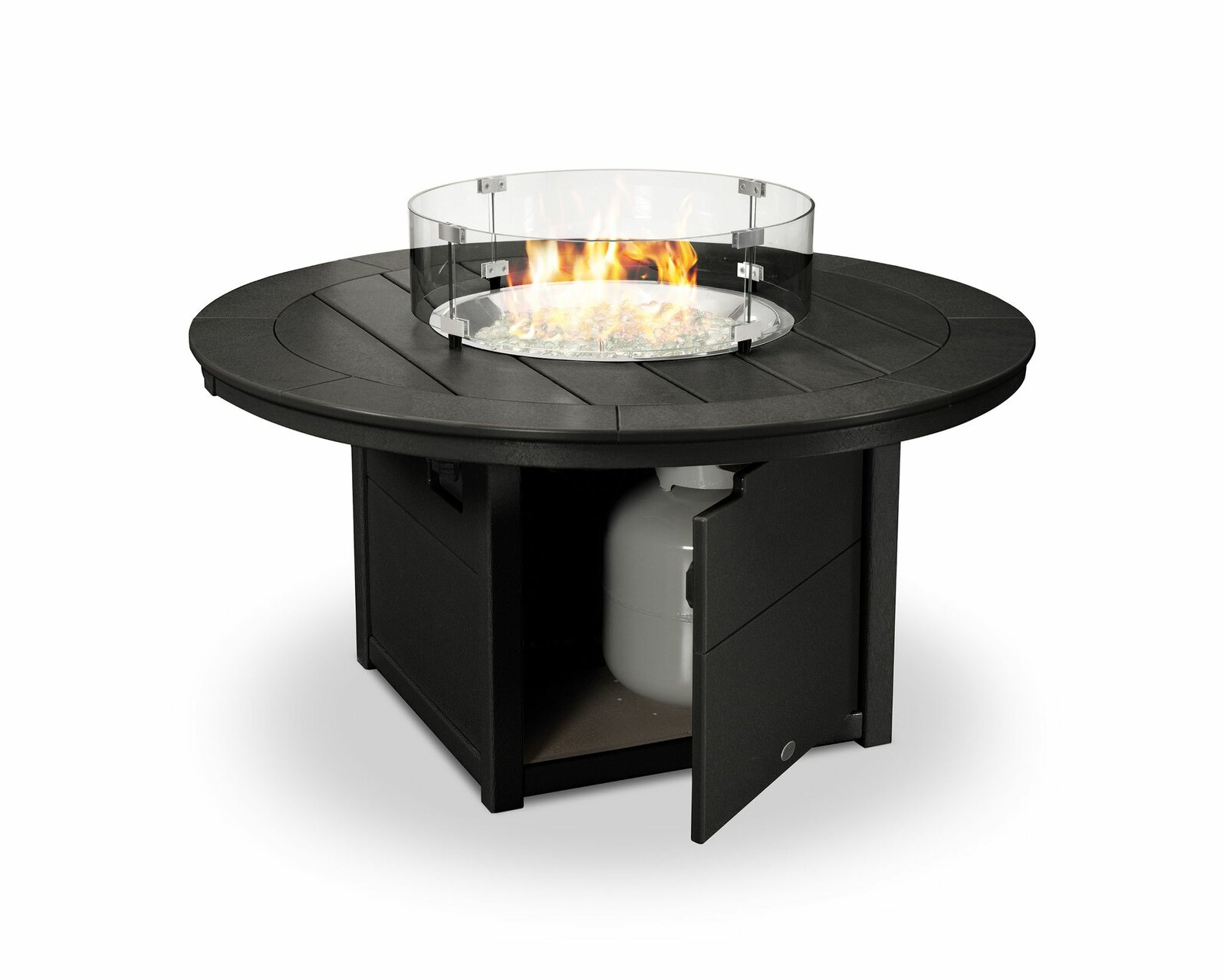 【Sports&Outdoors】23.75'' H x 48'' W Polyresin Outdoor Fire Pit Table