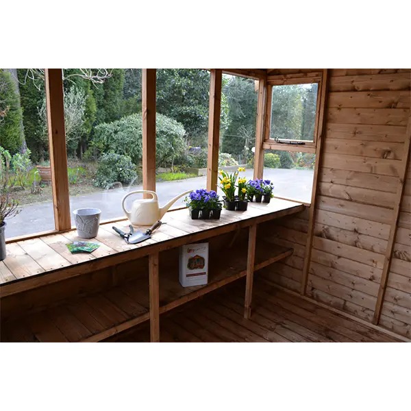 【Home&Garden】【BS】12 x 8 ft Garden Storage Shed Double Door Wooden Potting Shed Greenhouse