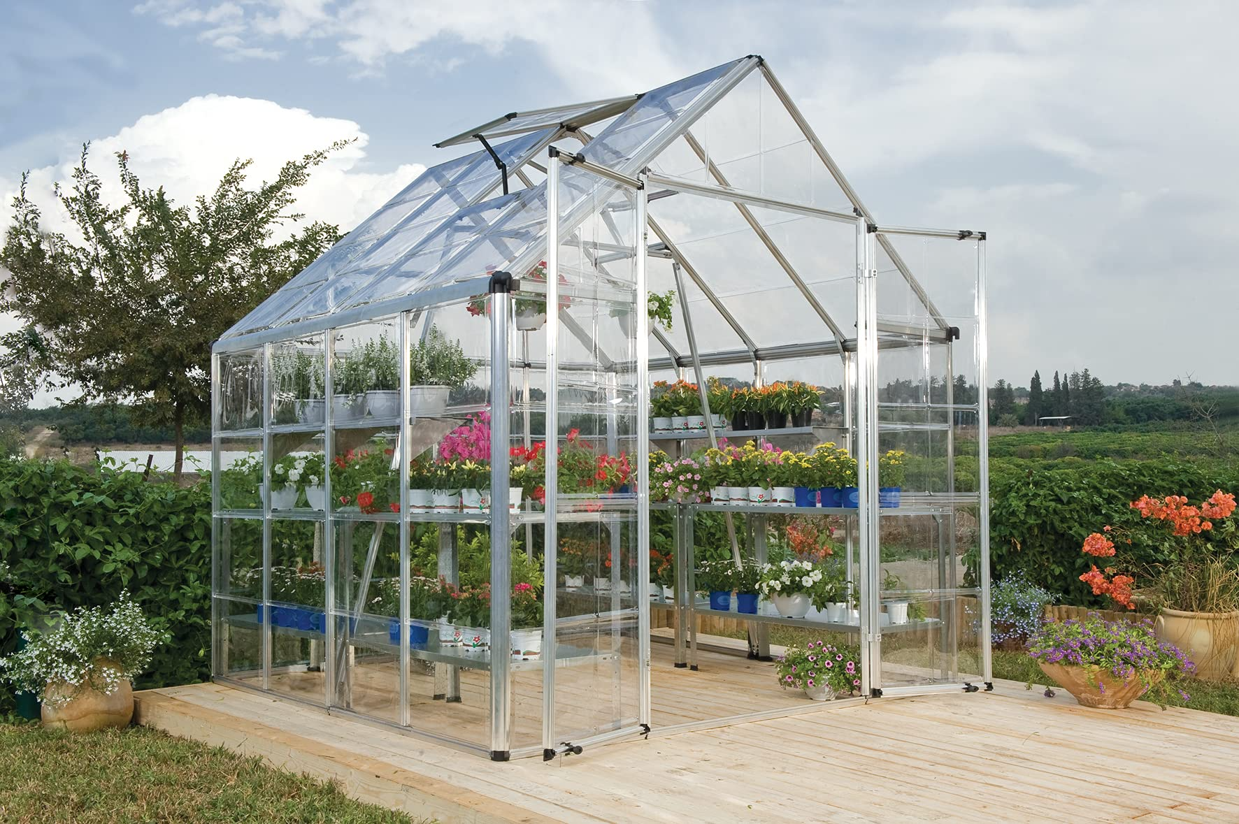 【Home&Garden】Snap & Grow Hobby Greenhouse, 8' x 8' x 9', Silver