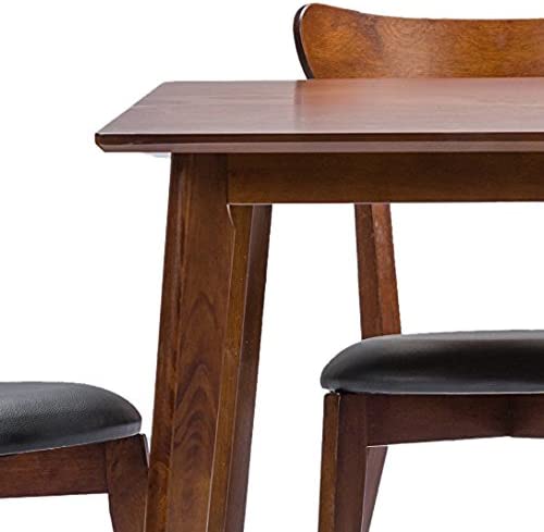 Baxton Studio Sumner Dining Set Style Walnut Brown 5-Piece Dining Set