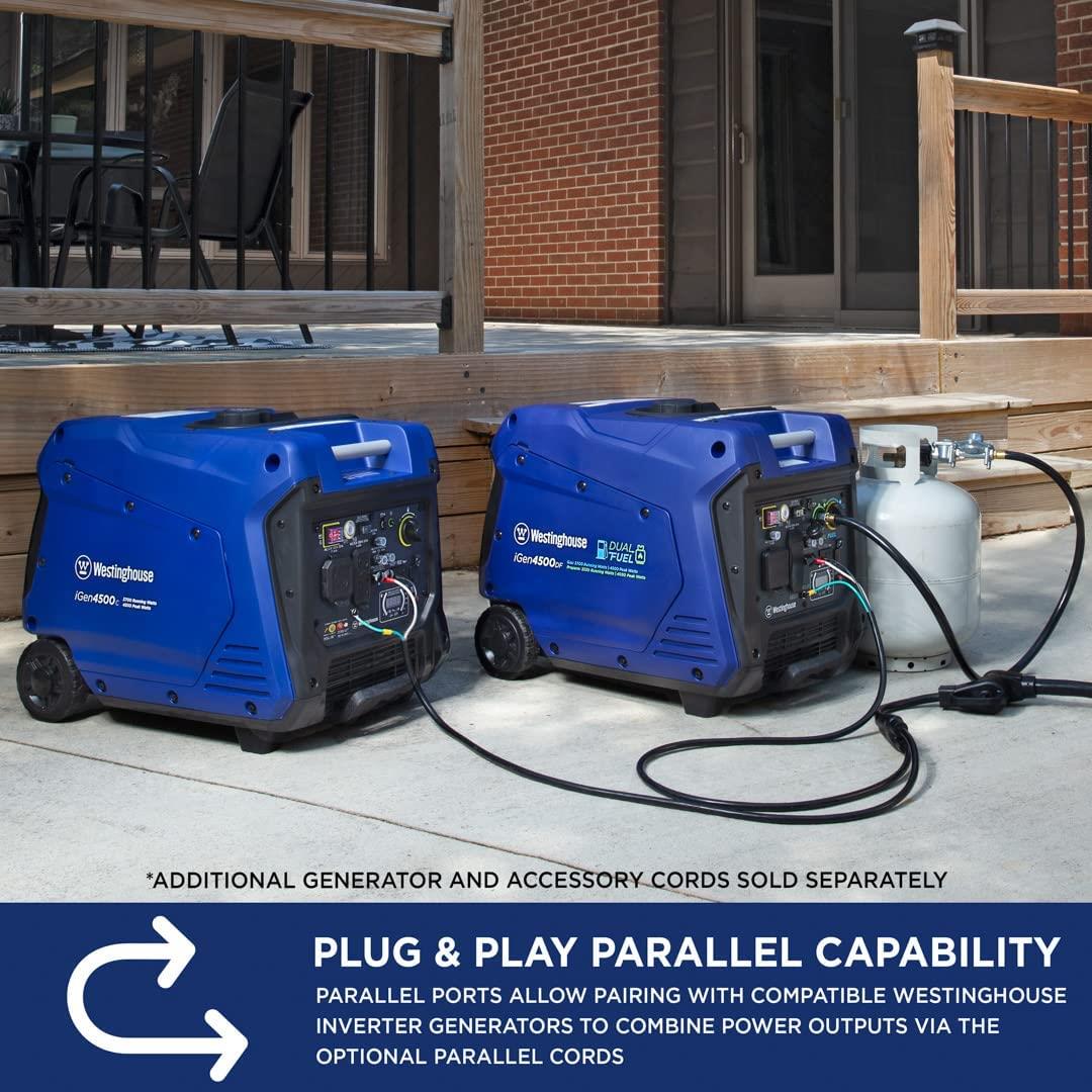 Westinghouse 4500 Watt Super Quiet Dual Fuel Portable Inverter Generator, Remote Electric Start, Gas & Propane Powered, RV Ready, CO Sensor, Parallel Capable