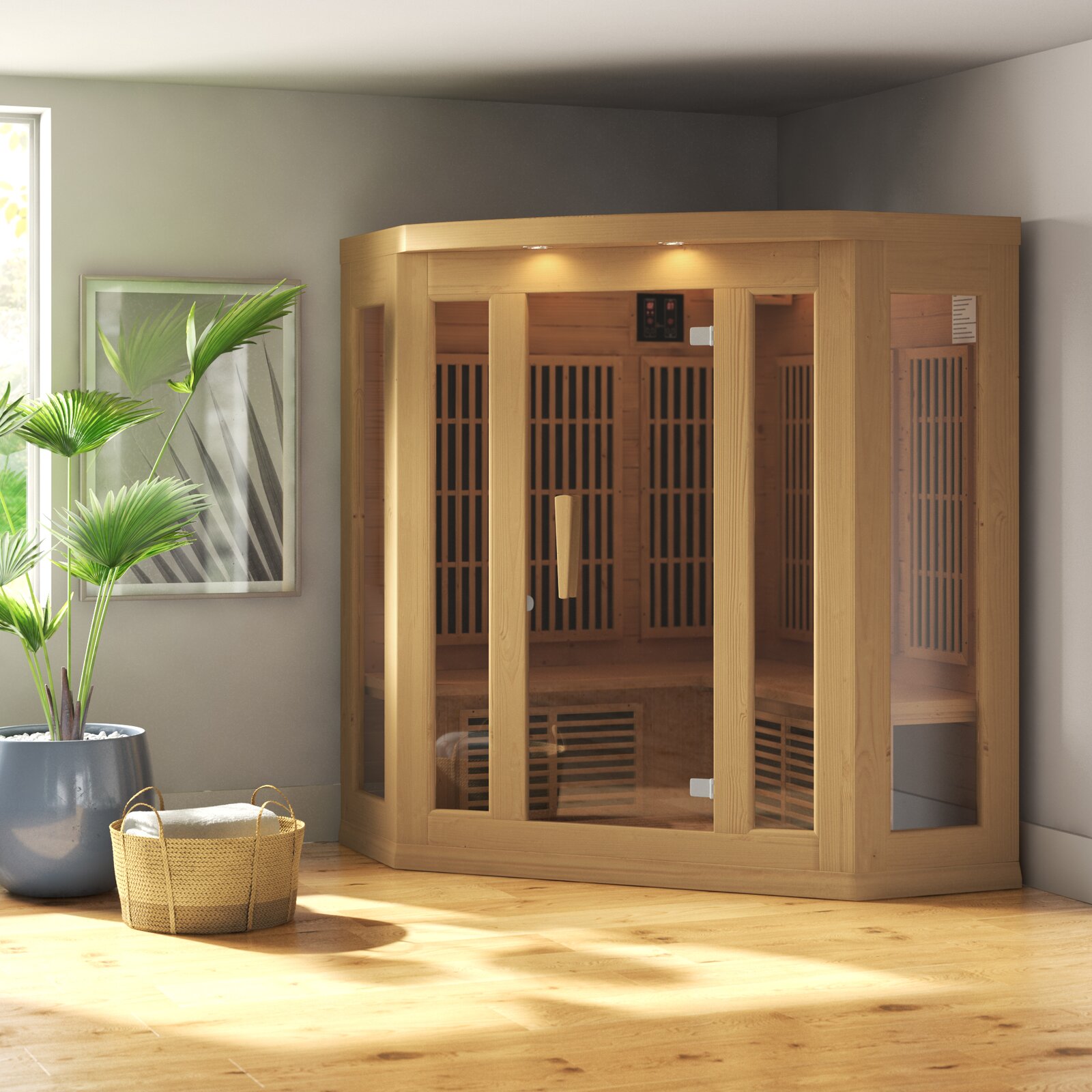 【Sports&Outdoors】Dynamic Infrared Maxxus 3 - Person Indoor FAR Infrared Sauna in Hemlock