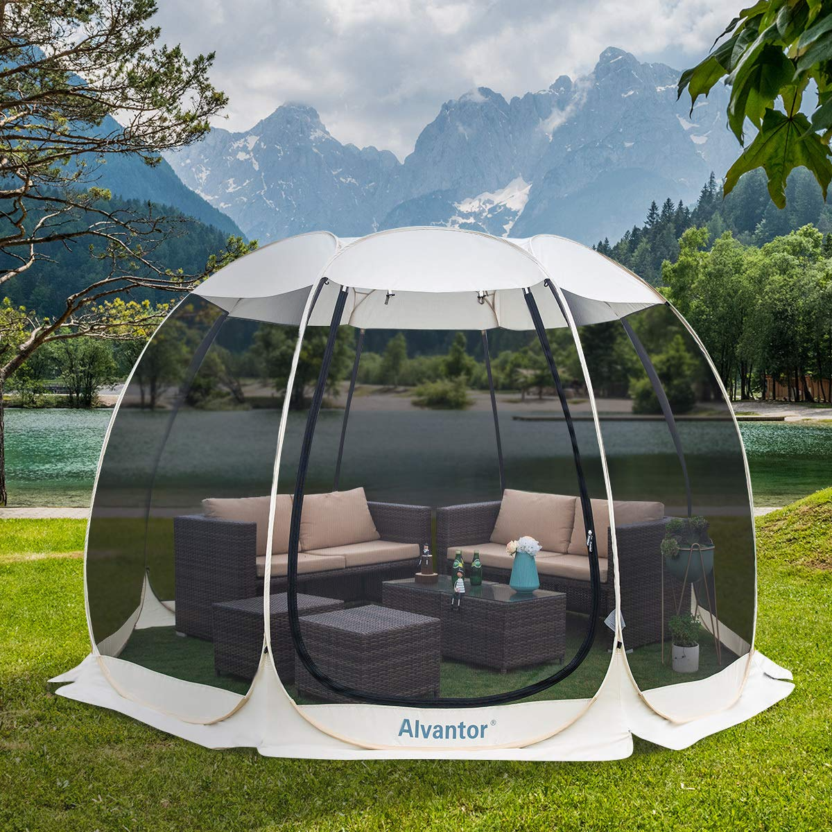 【Home&Garden】Gazebo Screen House, UV Resistant Sun Shelter Canopy Event Tent for Party