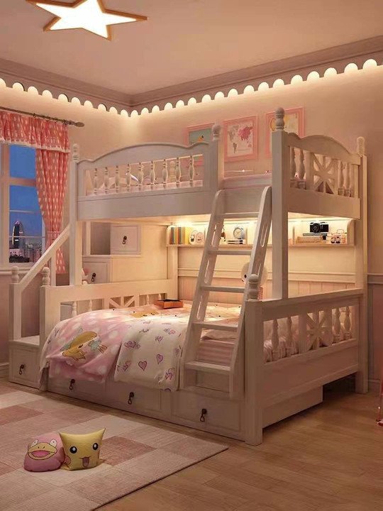 HOTSALES Germany imported solid wood bunk bed high and low bed multi-functional
