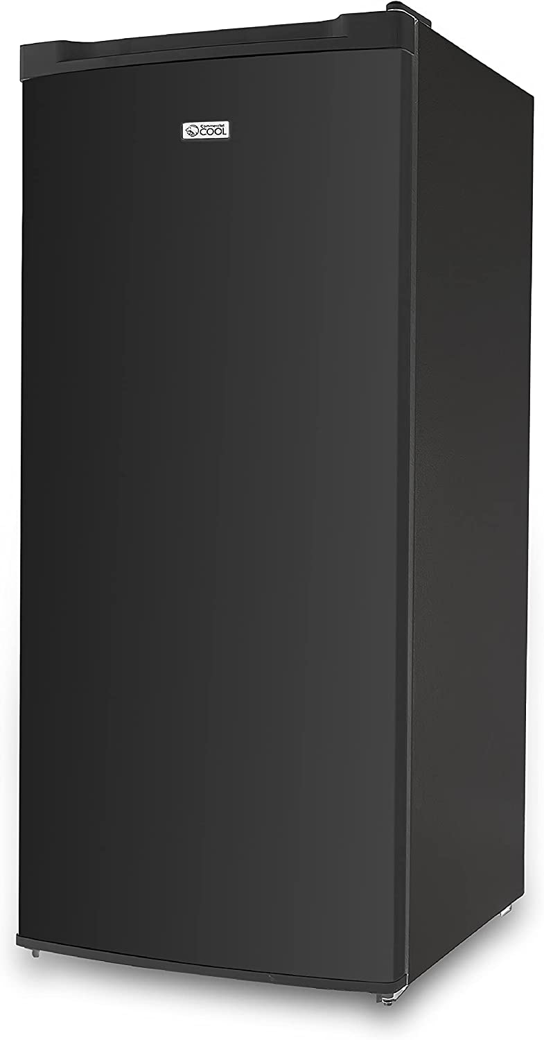 Commercial Cool Upright Freezer, Stand Up Freezer 5 Cu Ft with Reversible Door, Black