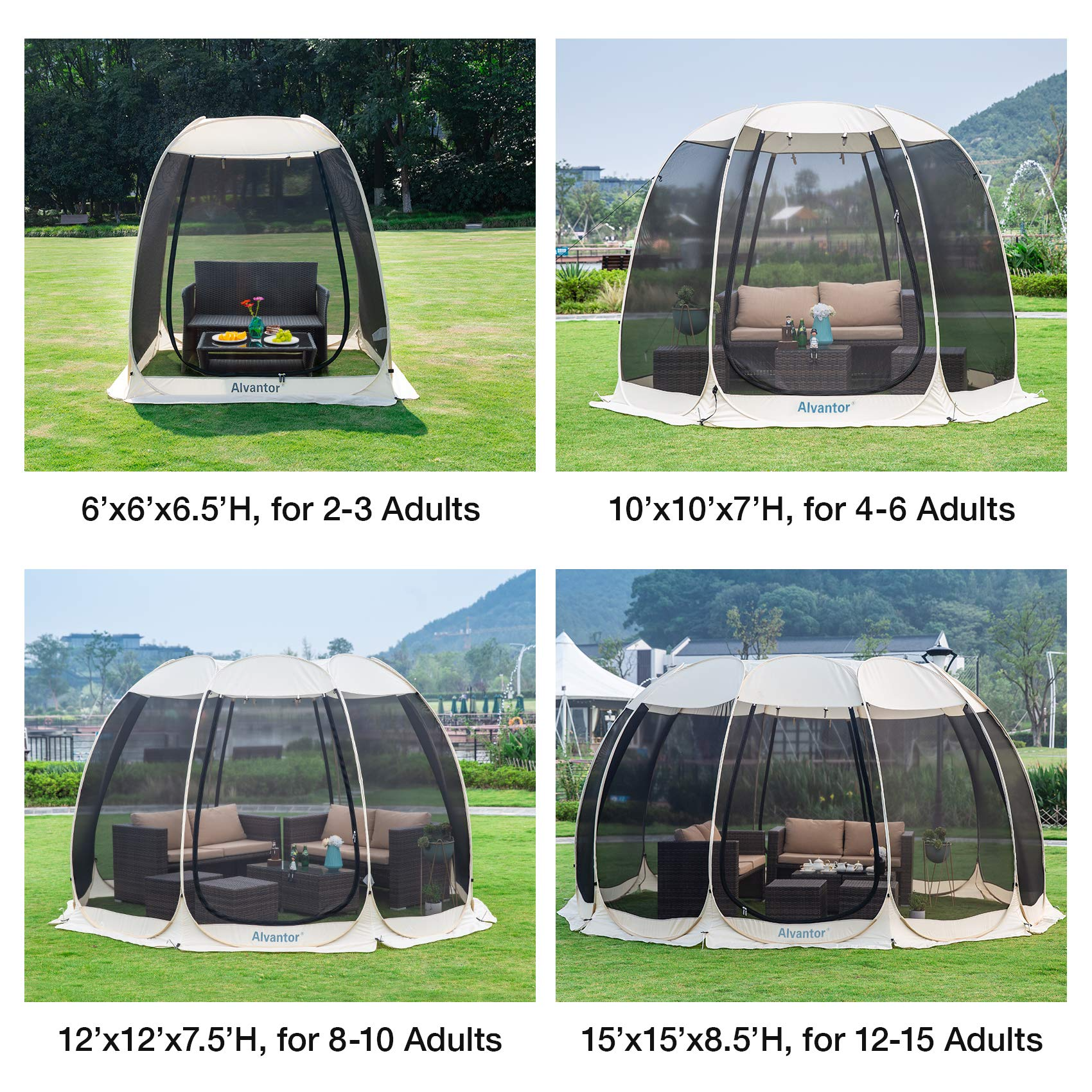 【Home&Garden】Gazebo Screen House, UV Resistant Sun Shelter Canopy Event Tent for Party