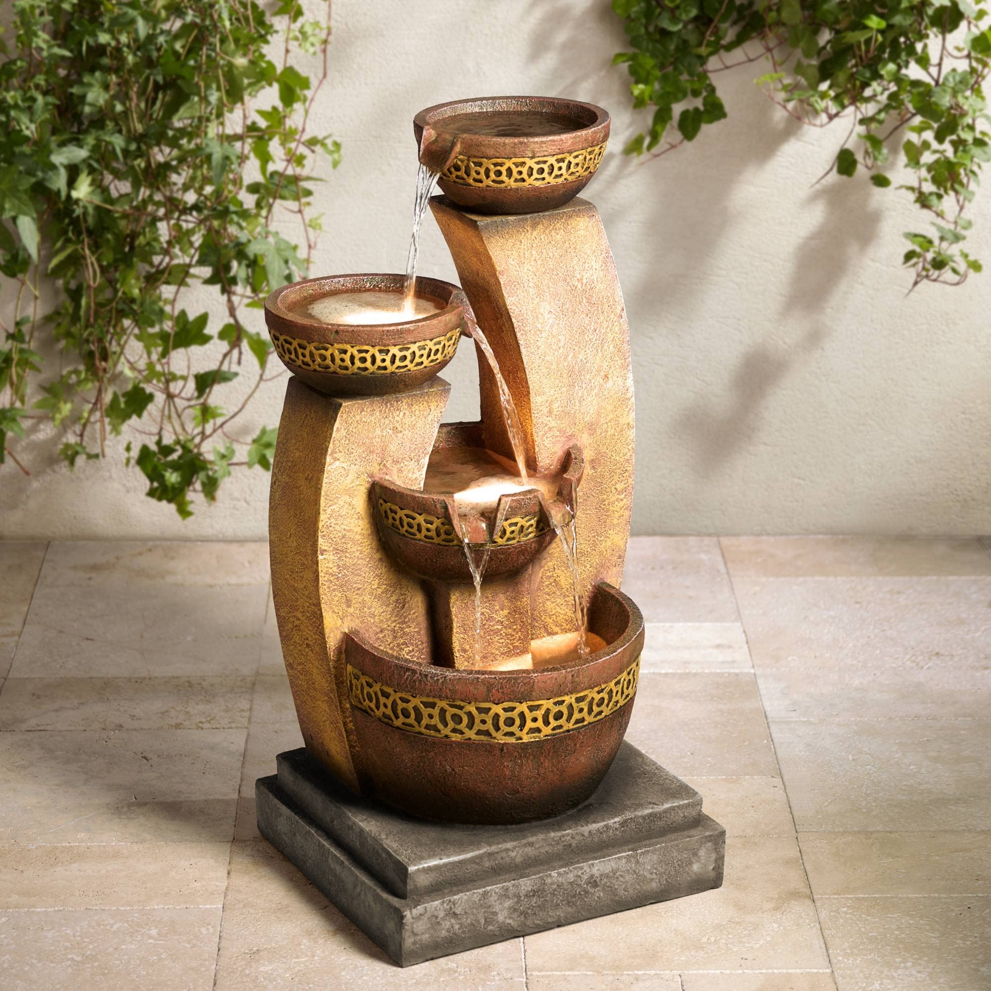 【Décor】Four Bowl Outdoor Floor Water Fountain 41