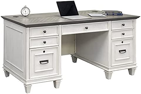 Martin Furniture Double Pedestal Desk, White
