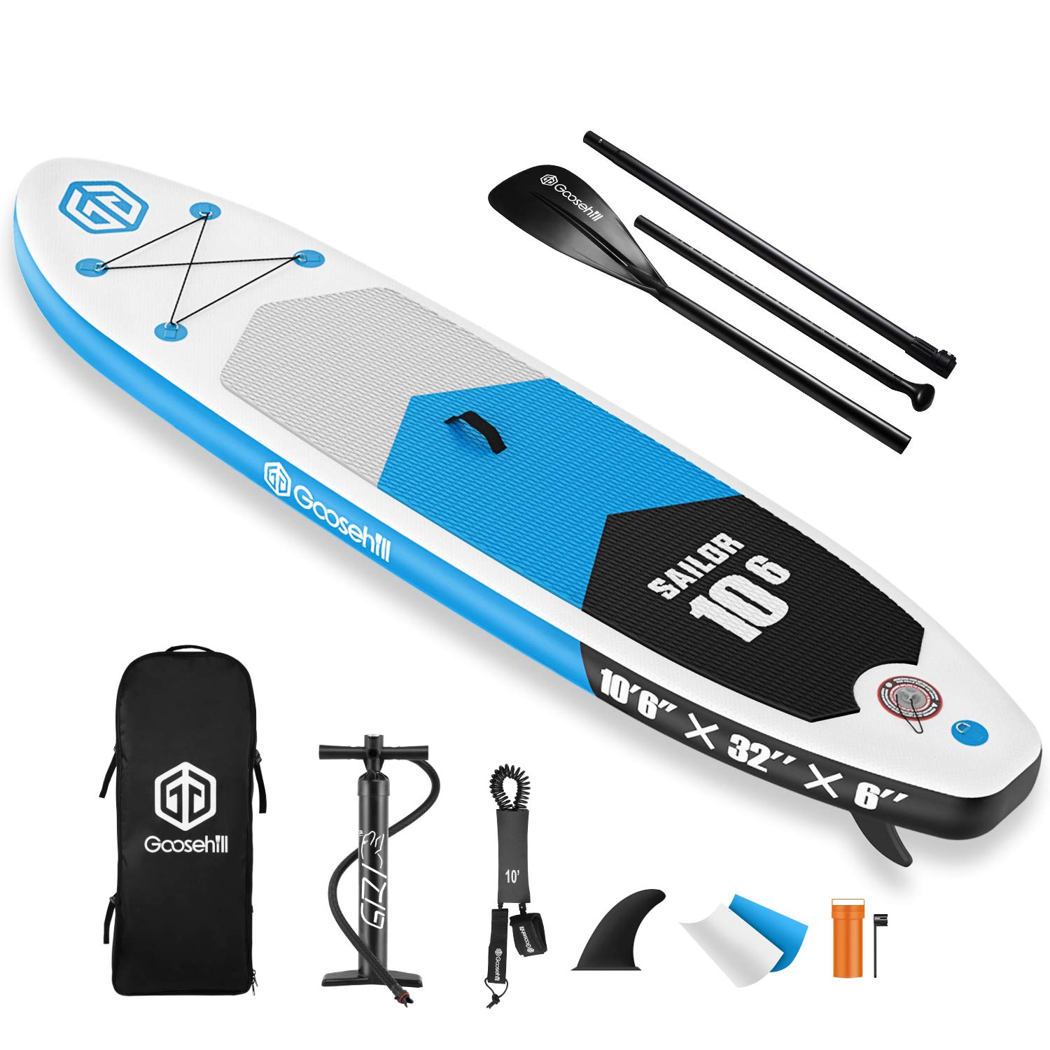 【Sports&Outdoors】Inflatable Stand Up Paddle Board, Premium SUP Package, 10'6 Long 32 Wide 6 Thick