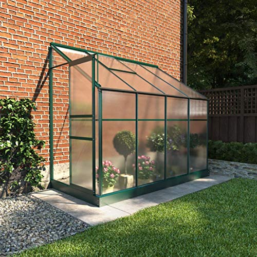 【Home&Garden】Polycarbonate Aluminium Metal Frame Lean-To Greenhouse Green