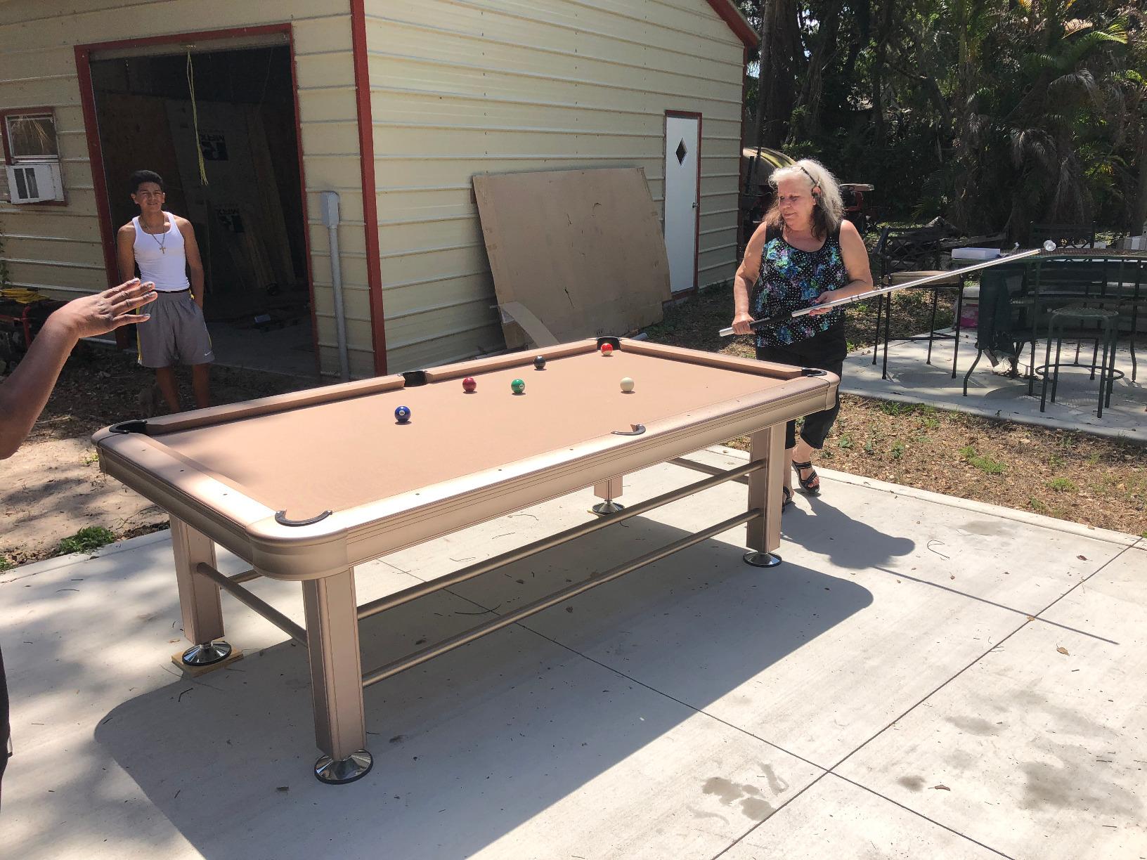 【Sports&Outdoors】8' Outdoor Pool Table