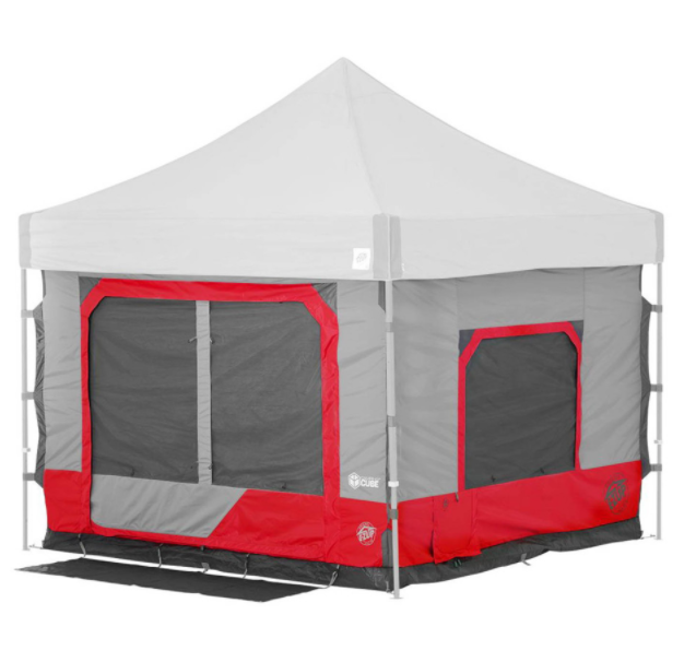 E-Z UP Camping Cube 6.4, Converts 10' Straight Leg Canopy into Camping Tent, Punch