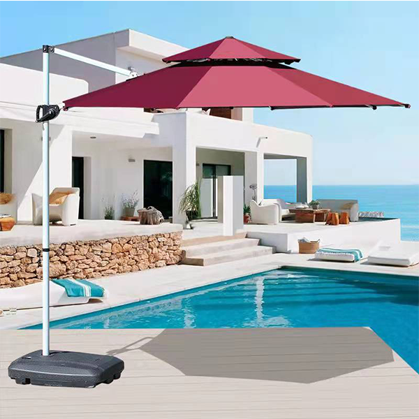 【Home&Garden】Patio Umbrella, 9Ft Cantilever Outdoor Terrace Hanging Umbrella, Stylish Double Top