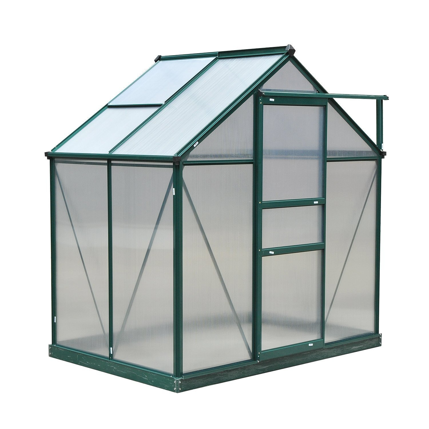 【Home&Garden】6'x4'x7' Polycarbonate Greenhouse Walk-in Plant Greenhouse for Backyard/Outdoor