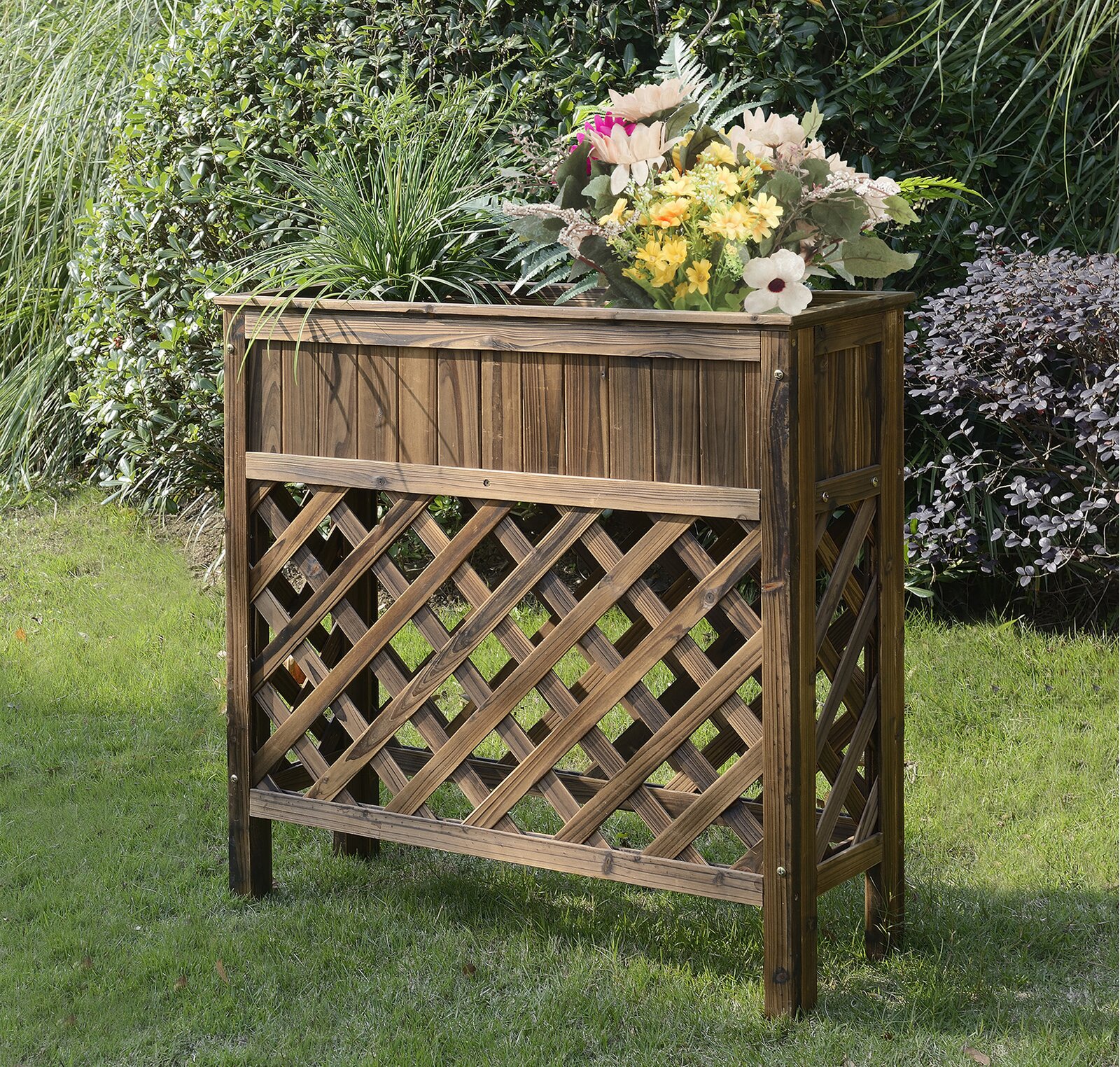 【Home&Garden】Peyton Wood Elevated Planter
