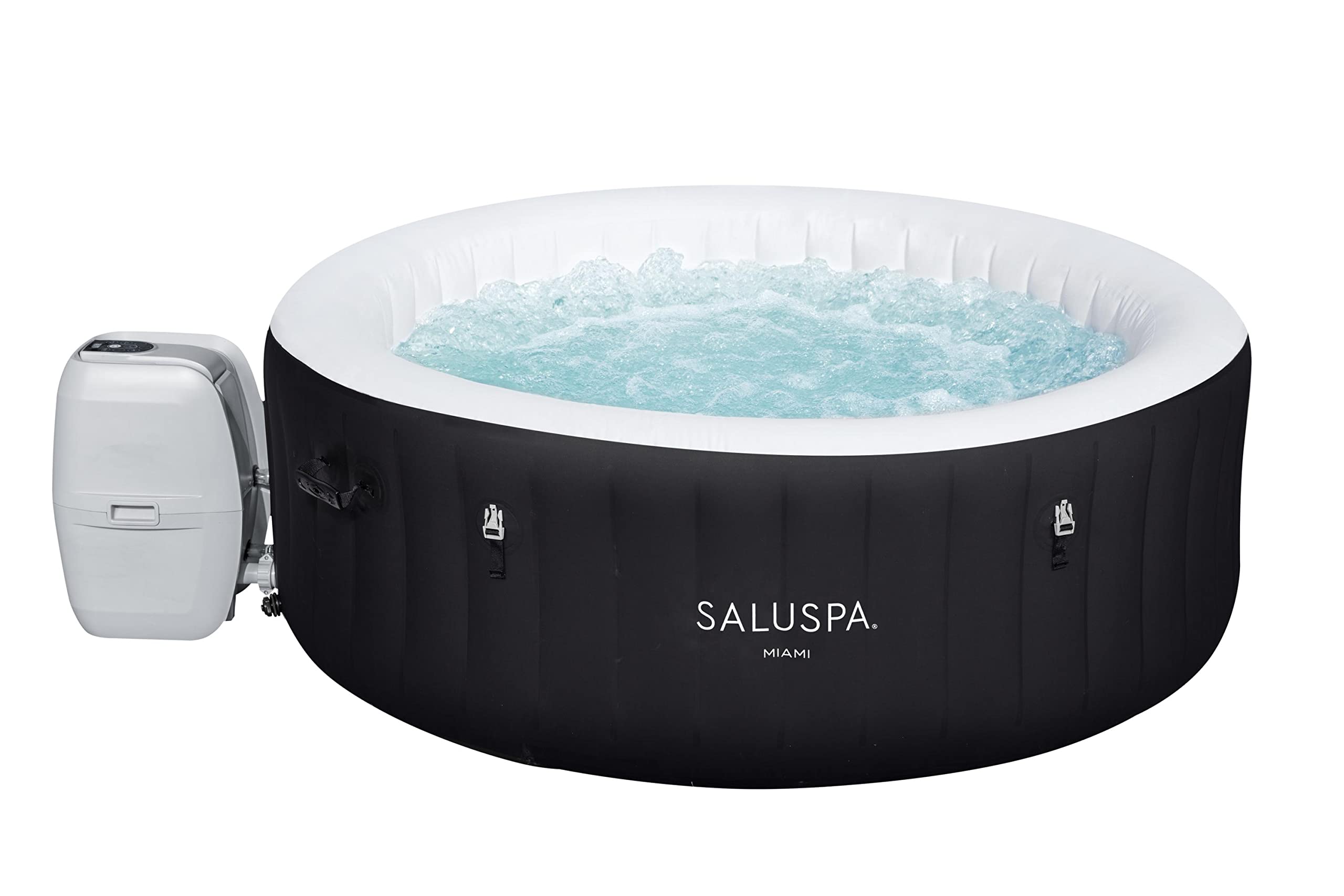 【Sports&Outdoors】SaluSpa Miami Inflatable Hot Tub, 4-Person AirJet Spa