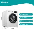 WFPV6012EM-Freestanding-6 KG-Front Load Washing Machine-Steam Wash-Quick Wash-15 Washing Programs