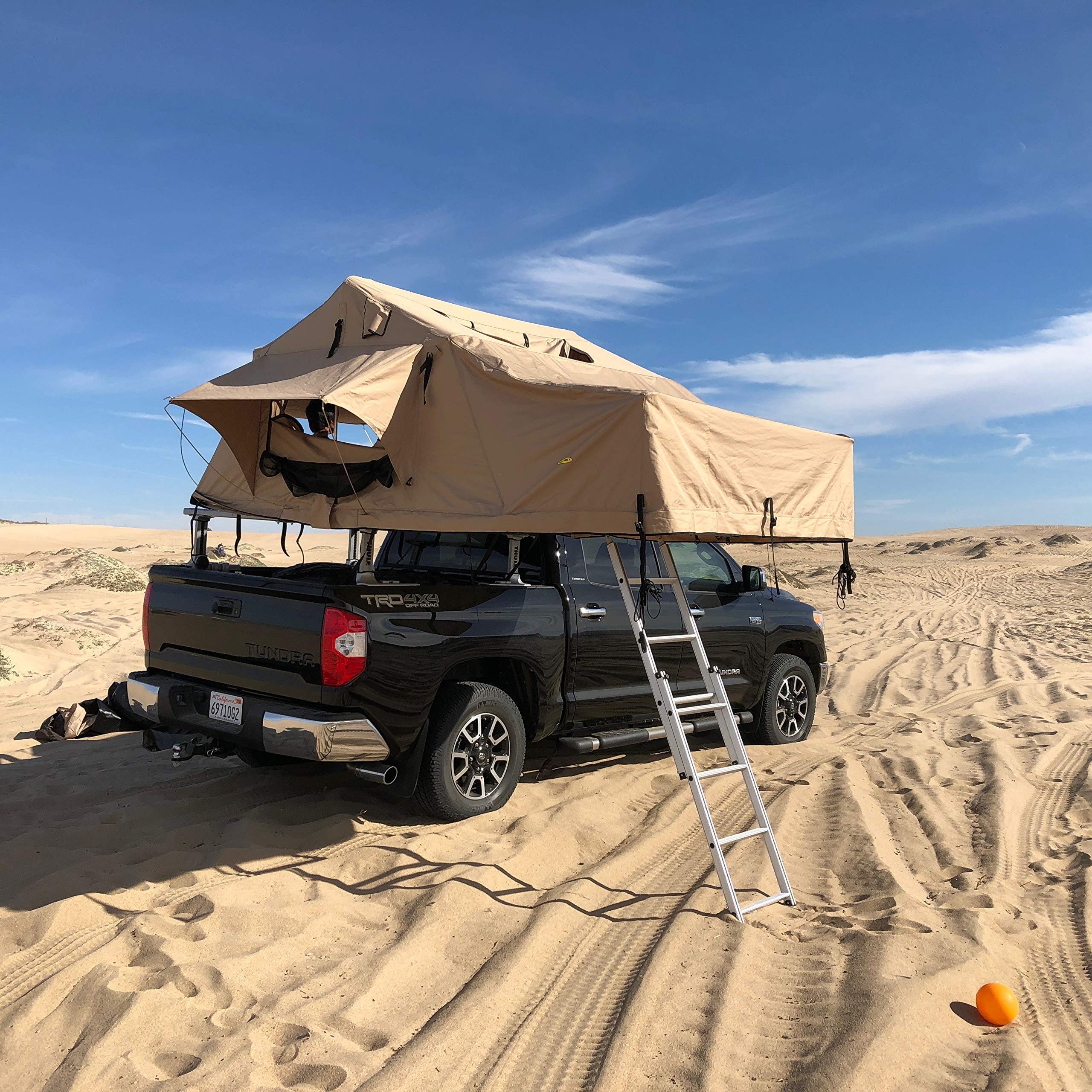 【Sports&Outdoors】Overlander XL Roof Top Tent - Folder With Bedding - Coyote Tan