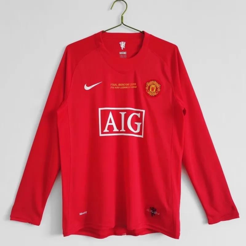 2007-08 Manchester United Retro Long Sleeve Jersey UCL Final Home