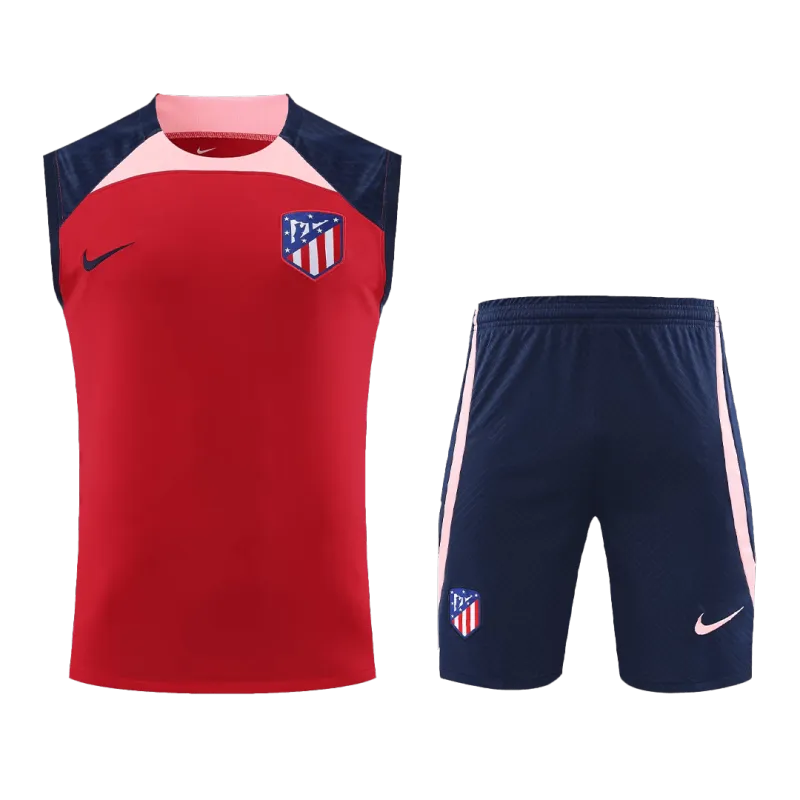 Atletico Madrid Sleeveless Training Kit (Top+Shorts) Red 2023-24