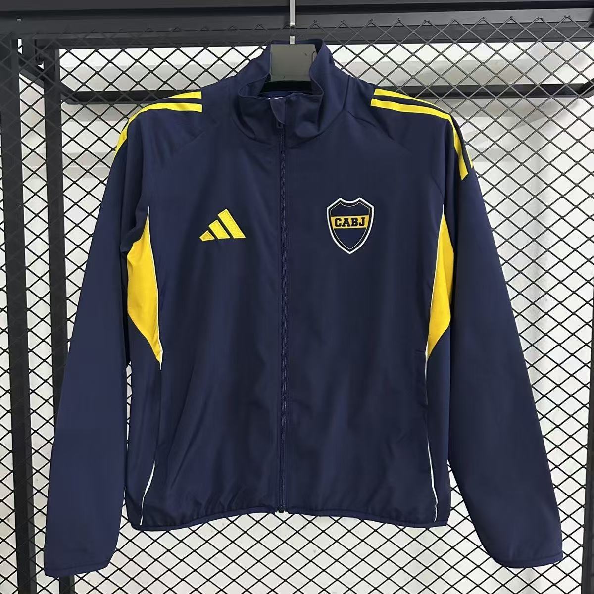 Boca Juniors 2025/26 Training Jacket – Navy & Yellow – Fan Version