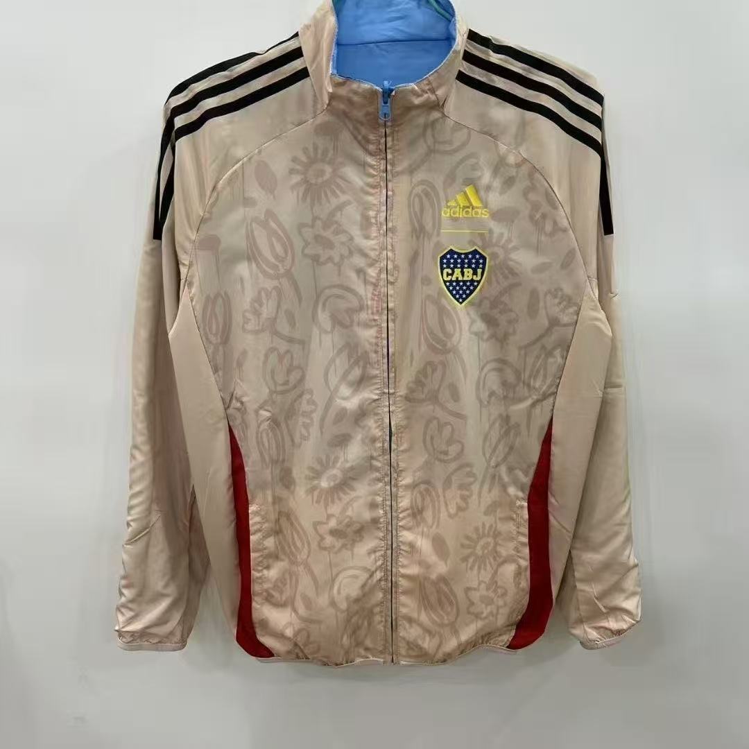Boca Juniors 2025/26 Travel Jacket Light Gold Training Zip Up Long Sleeve Fan Version