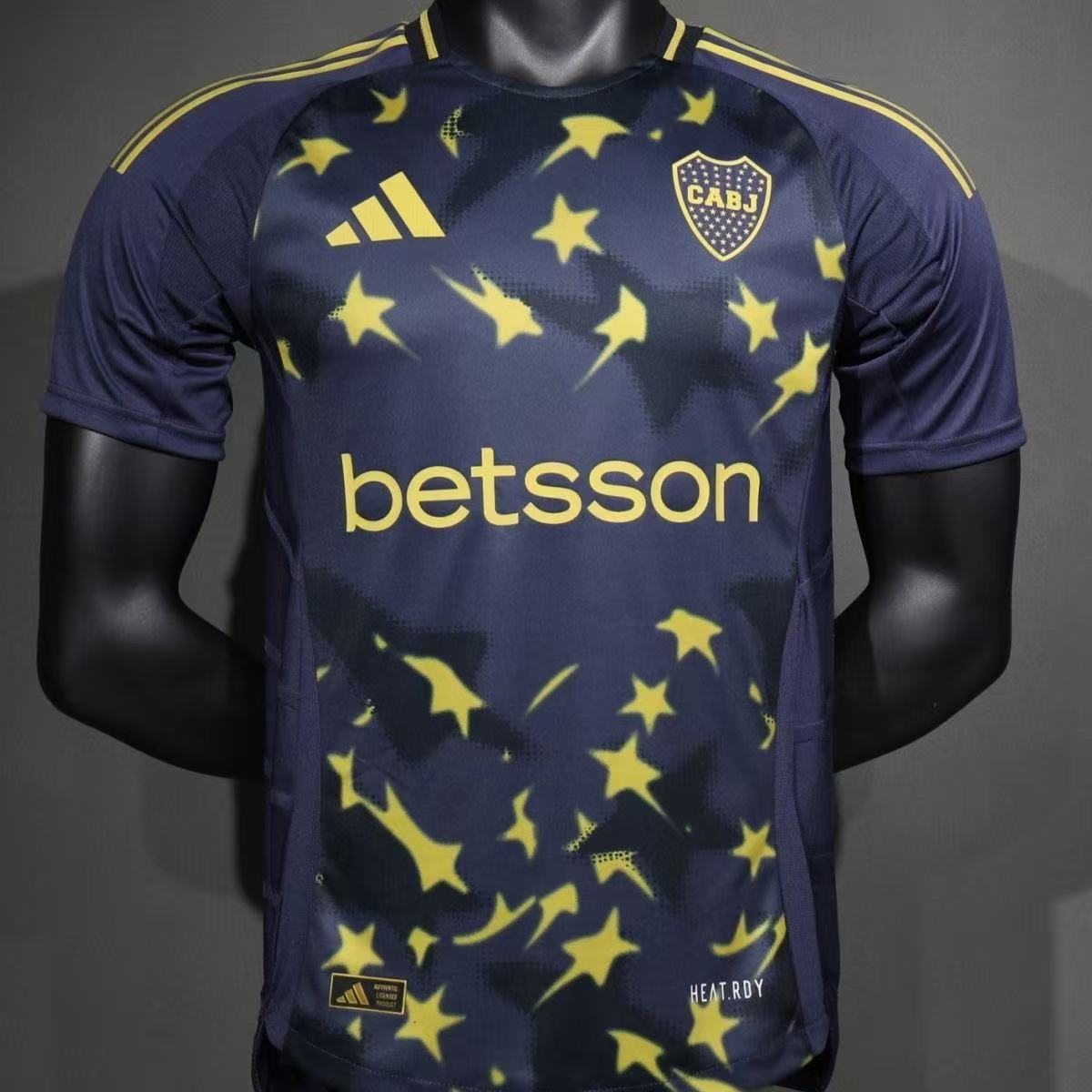 Boca Juniors 2025/26 Player Version Away Jersey - Star Pattern Navy Yellow HEAT.RDY
