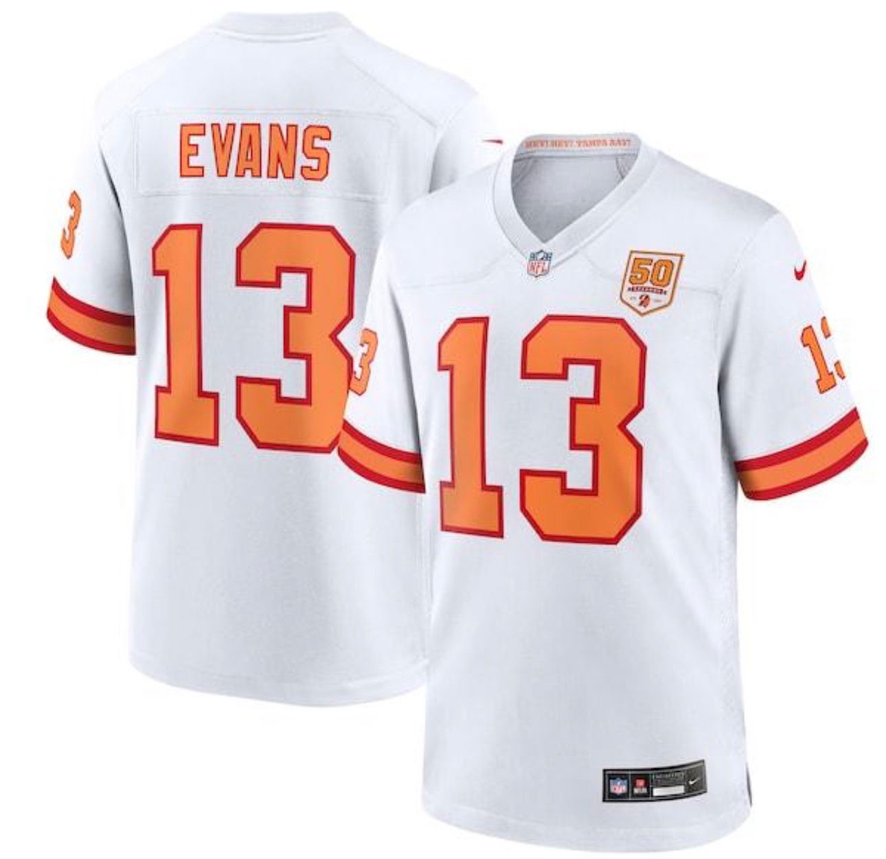 NFL Tampa Bay Buccaneers football jersey with 13 embroidered patches