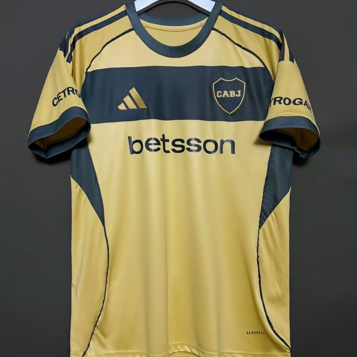Boca Juniors 2025/26 Third Jersey – Gold & Navy Betsson Sponsor | Fan Version