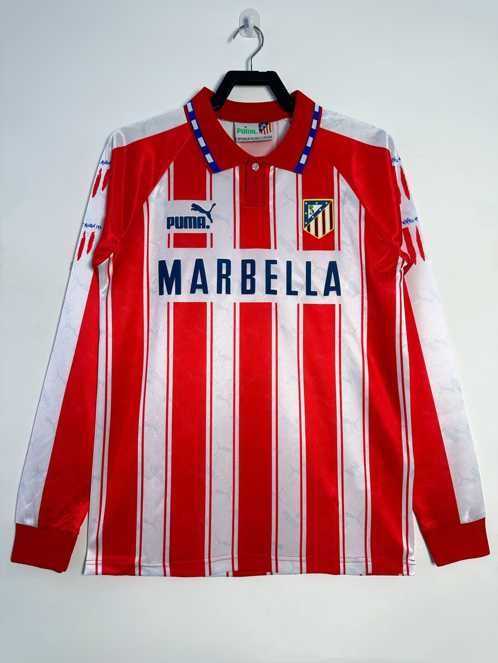 Atletico Madrid Home Long Sleeve Retro Jersey 1994/95