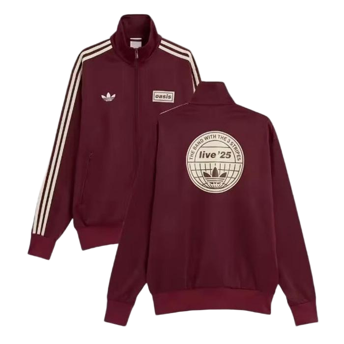 Adidas × Oasis Track Jacket Burgundy | Live ’25 Limited Edition Retro Sportswear