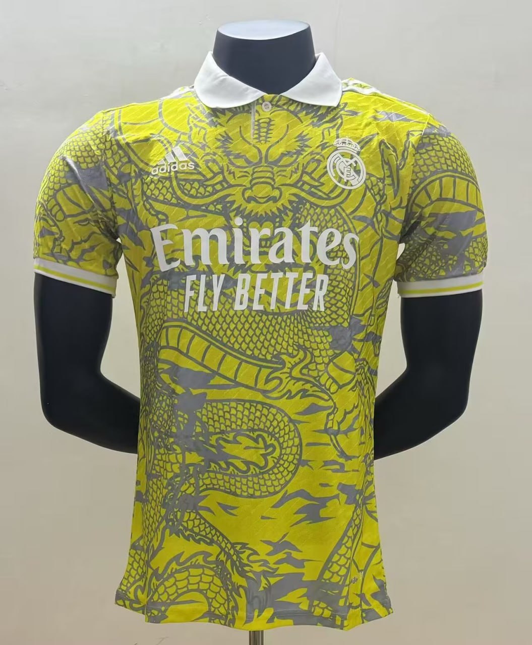 Real Madrid Yellow Dragon Pattern Player Jersey 25/26