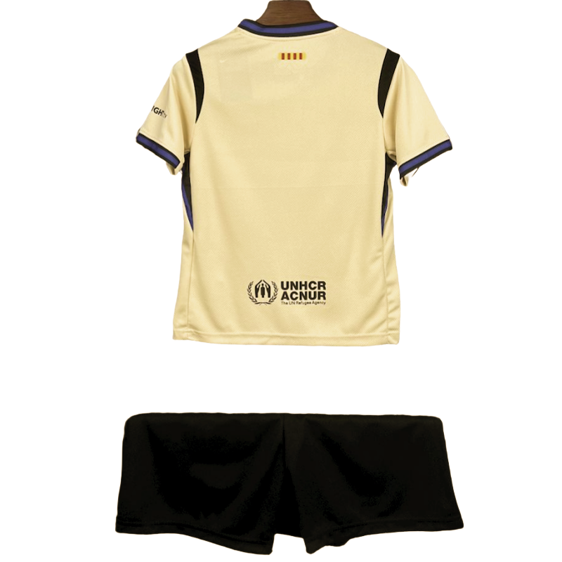 Barcelona away kids football jersey 2025-26 kit
