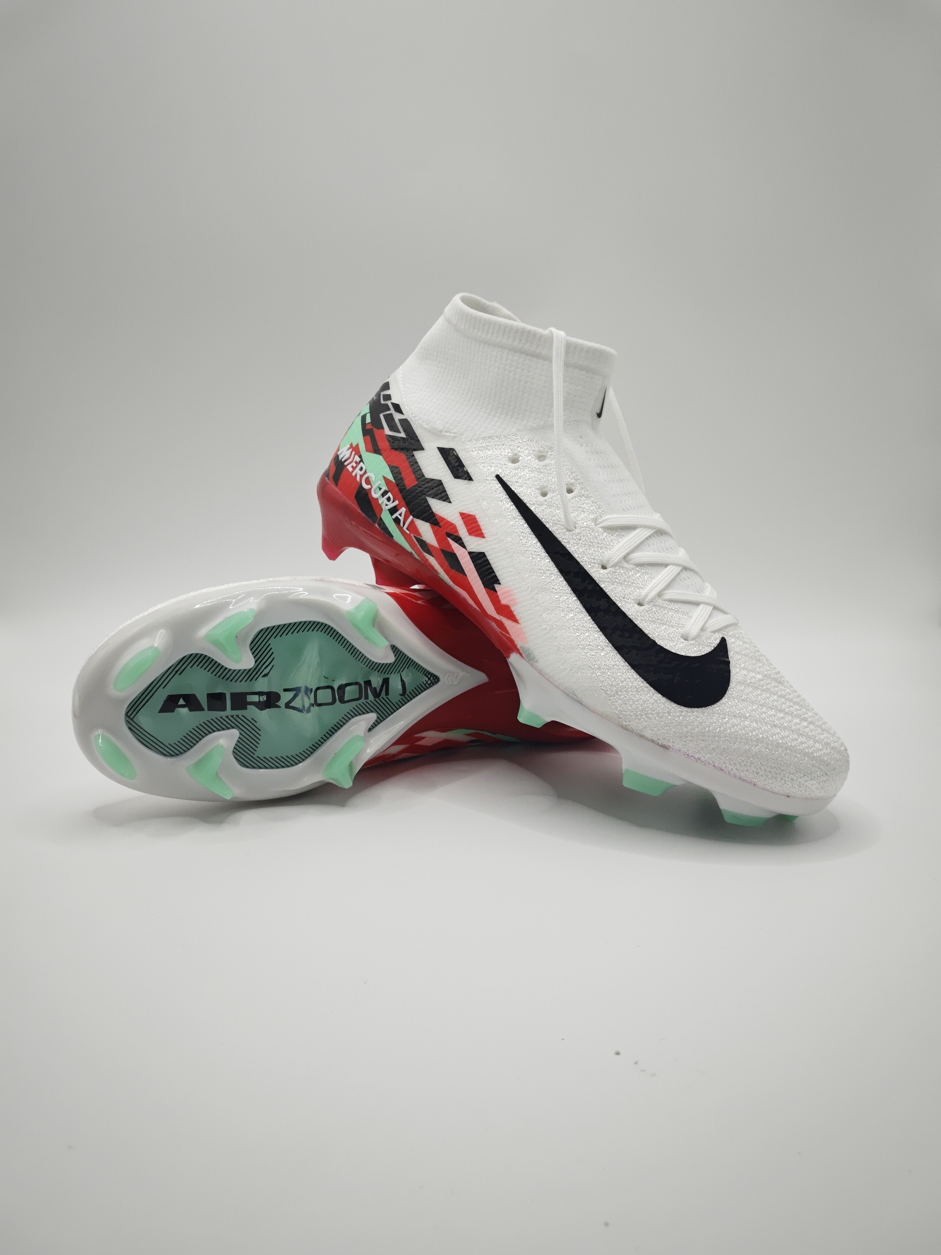 Nike Mercurial 16 FG Soccer Cleats with Built-in Bonded Pack: Full Air Cushion for All-Match Comfort, Waterproof Knit for Wet Pitches