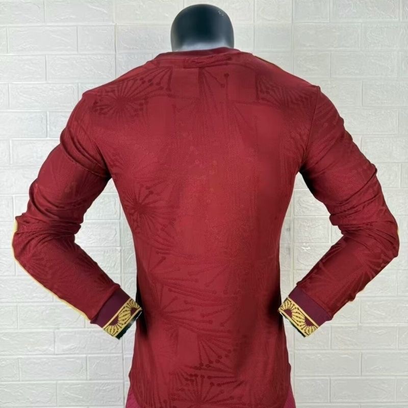 Mexico Gold Man Player Version Long Sleeve Jersey 25/26 Red