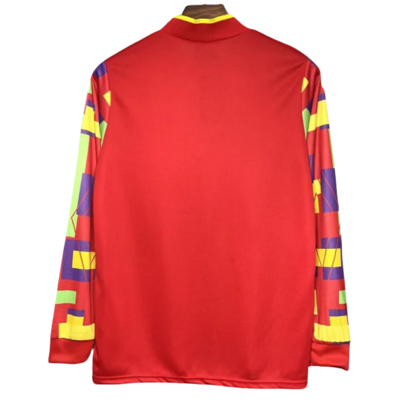 England Nation 95-96 Retro GoalKeeper Long Sleeve Kit Vintage Shirt Soccer Jersey