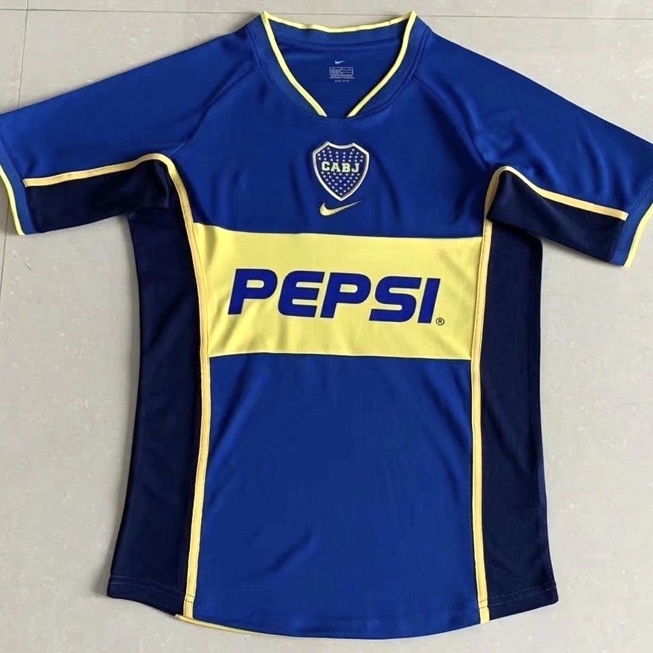 Boca Juniors 2002-03 Retro Home Jersey PEPSI Sponsor | Fan Version Short Sleeve Kit