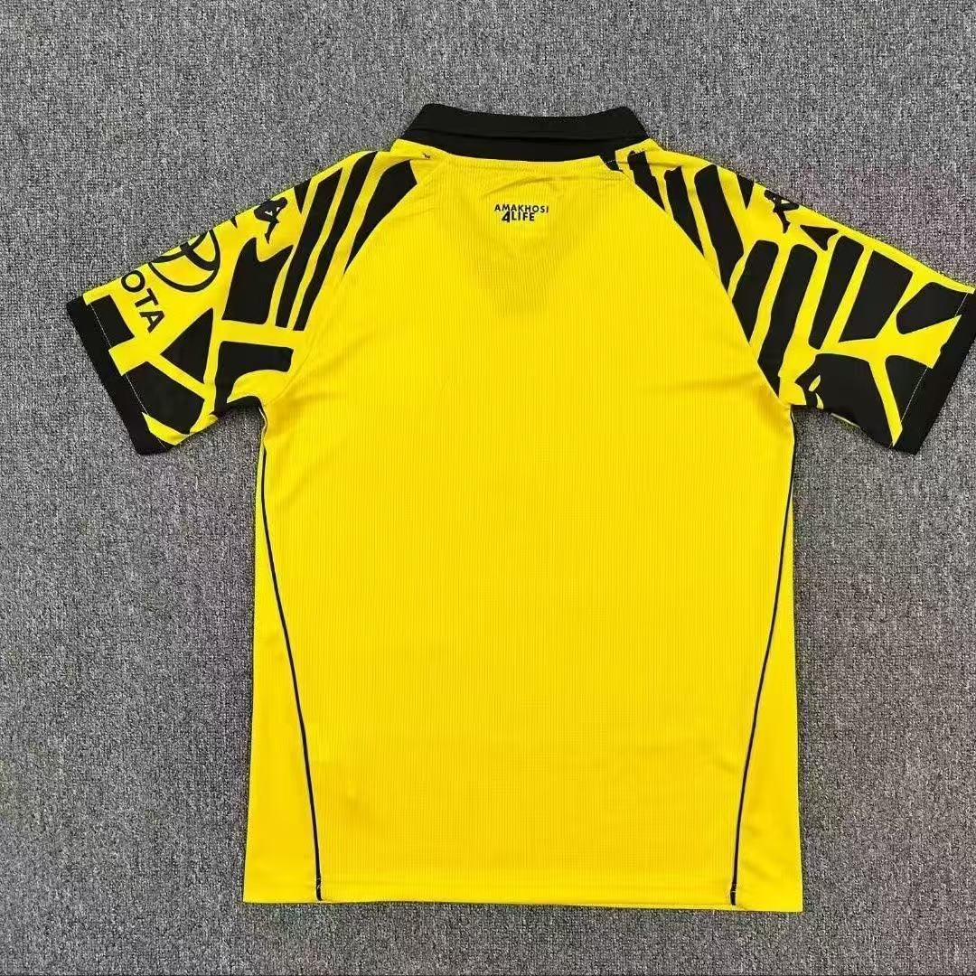 Kaizer Chiefs 2025/26 Home Jersey – Yellow & Black Pattern | Fan Version Football Shirt by Kappa