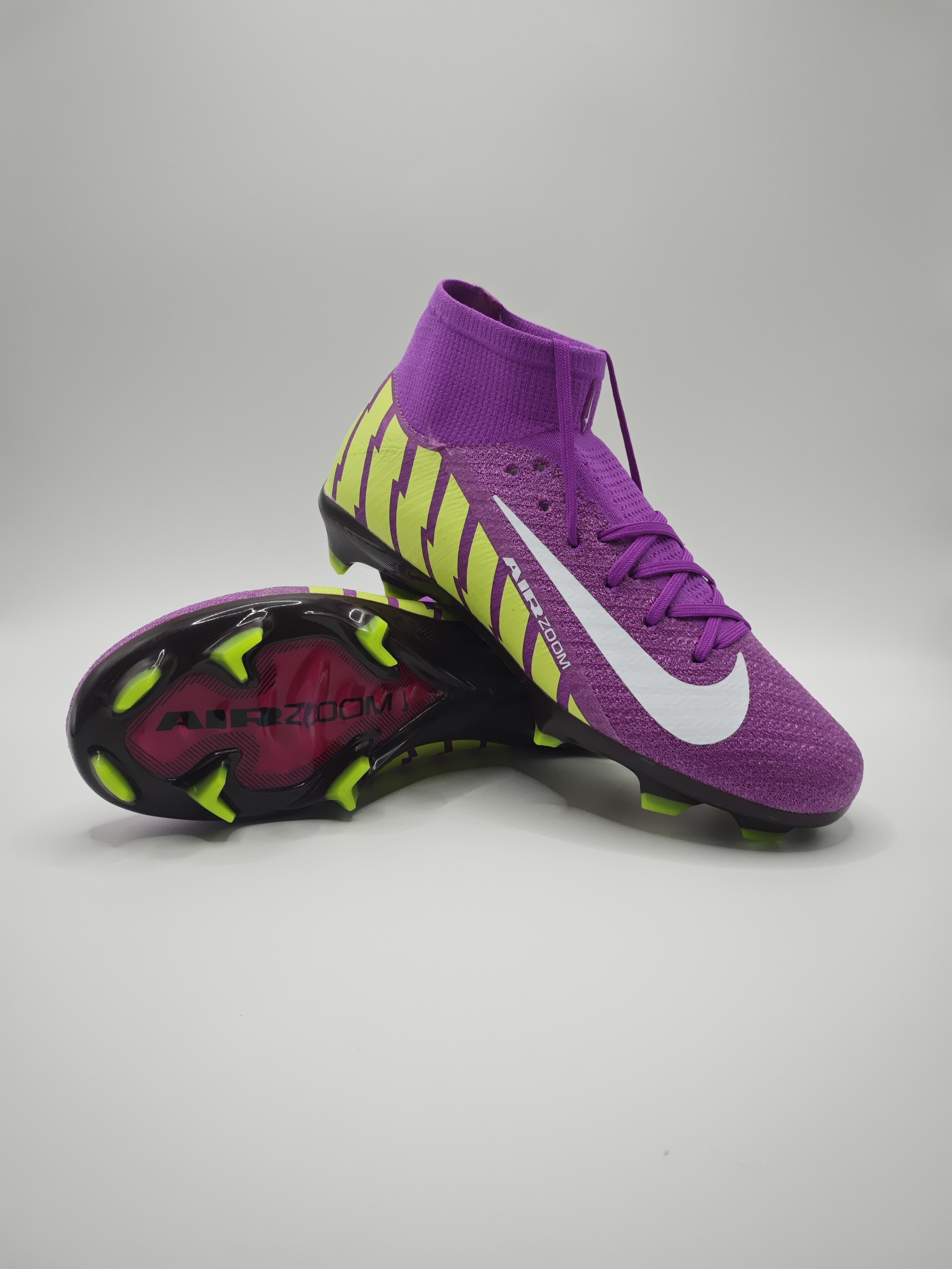 Nike Mercurial 16 FG Soccer Cleats with Built-in Bonded Pack: Full Air Cushion for All-Match Comfort, Waterproof Knit for Wet Pitches