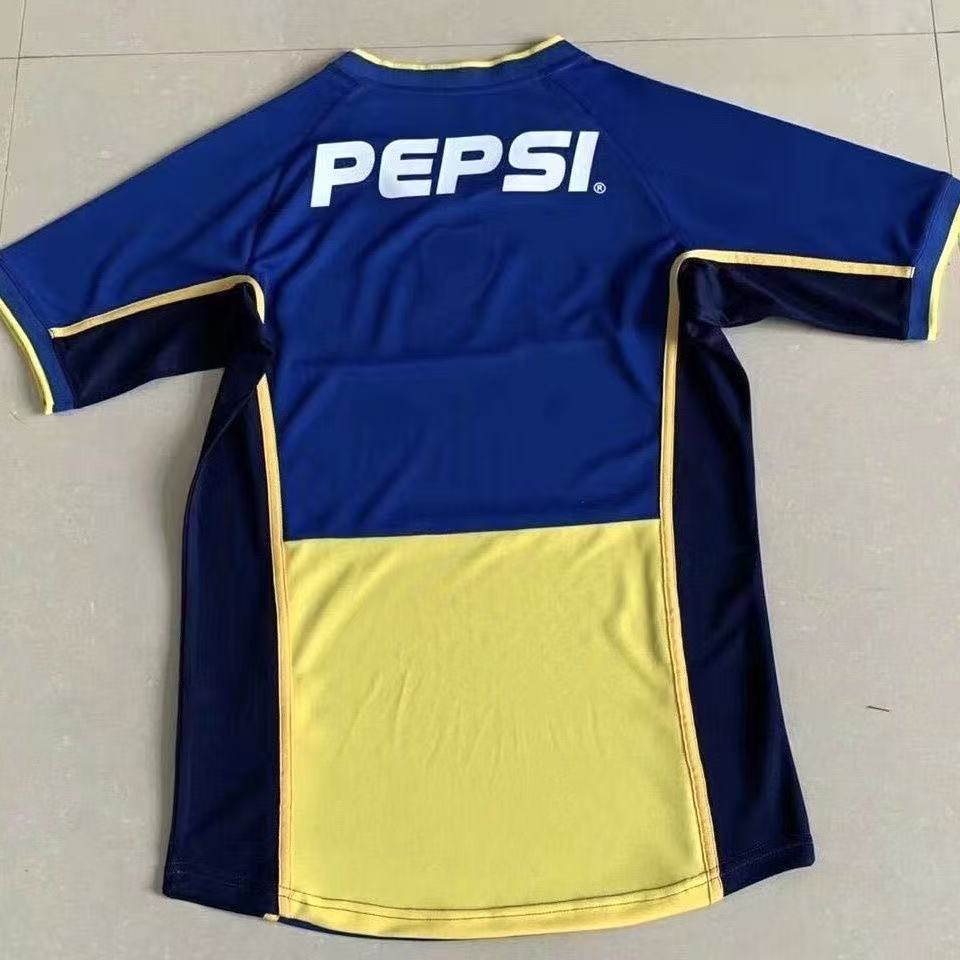 Boca Juniors 2002-03 Retro Home Jersey PEPSI Sponsor | Fan Version Short Sleeve Kit